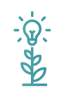 Figure of an illuminated light bulb growing on a stalk signifying the growth of an idea